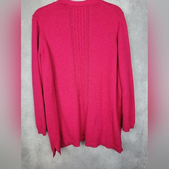 Talbots Cotton hot Pink  Cardigan Women’s Size 2xP - Picture 6 of 13